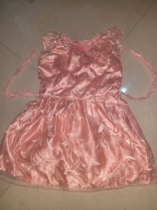Peach Colour Baby Girl Dress