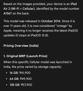 ipad  A1567 - absolutely perfect condition