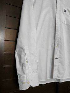 U.S. Polo Assn. Men White Cotton Tailoredfit Shirt