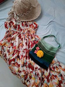 Shades Of Green Crochet Hobo Bag For Spring