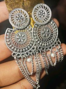 Silver Jhumka Earrings