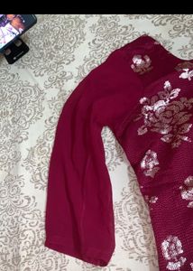 Burgundy Sequin Embellished Dress