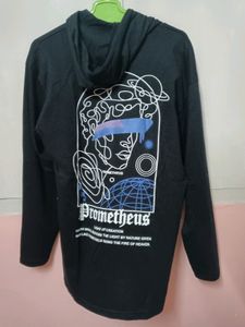 LEWEL, Typography Hooded Neck Hoodie