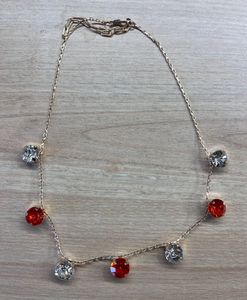 TFC 24K Round Multi-Color Gold Plated Necklace