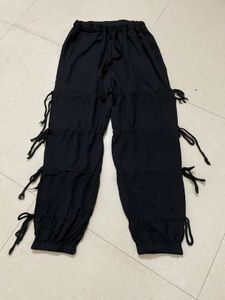 Y2k Strap Bow Wide Leg Korean Baggy Pants