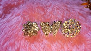 Sparkling Gold Rings - Flower, Butterfly &amp; Round