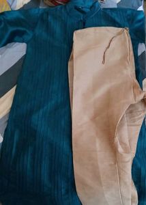 Ethinic Men Sea Green Kurta Set