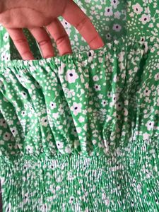 Floral Green Crop Top