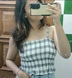 Plaid Ruffle Crop Top