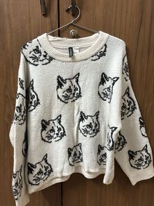 Cat Print Sweater