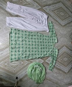 Green Embroidered Salwar Kameez Set