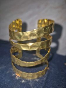 Anti-Tarnish golden plated adjustable cuff bracele
