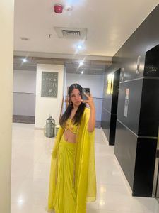 Lime Yellow Embroidered Set