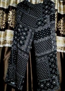 Boho Black and White Wide Leg Pant Plazo