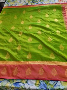 Green &amp; Pink korvai kanchipuram silk Saree
