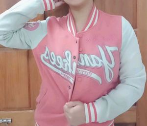 Pink New York Yankees Varsity Jacket+1🆓hand Bag