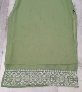 Embroidered Green Kurti