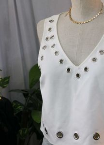 Forever 21 White Eyelet Crop Top