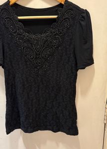 Elegant Black Lace Top