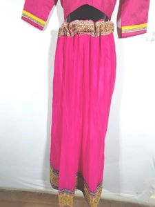Pink And Yellow Lehenga Choli (Women&#39;s)