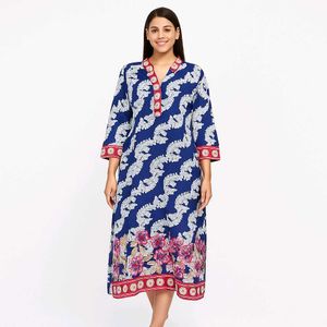 Blue &amp; White Floral Kurti