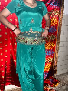 Teal Embroidered Salwar Kameez