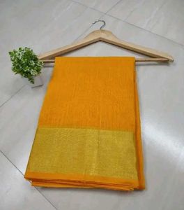 Elegant Yellow Saree with Gold Border