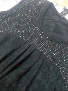 Women Black Partywear Top