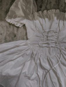 gothic lolita coquette white lace corset dress