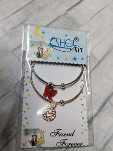 Combo Of 1set bracelet And Teddy Keychain.