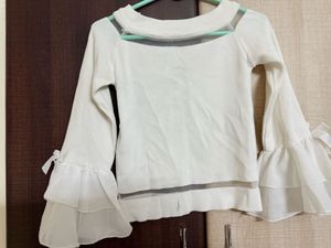 White Bell Sleeve Top