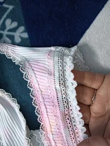 White Ribbed Thong with Lace🔥