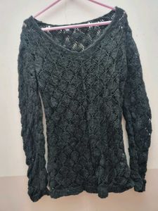 Black Crochet Top