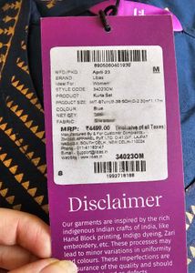 Partywear Teal Kurta Set- With Tags