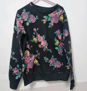 Black Floral Sweatshirt