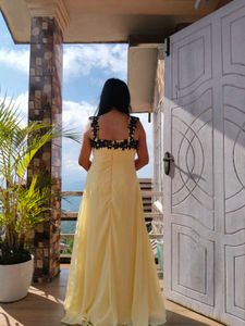 Elegant Trending Butter Cream Chiffon Gown