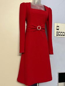 Pintrest glitter Vintage Red Midi Dress