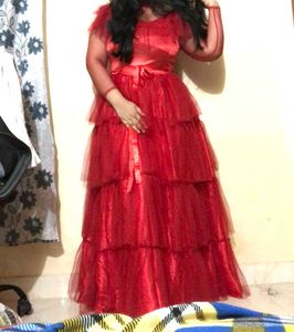 Red Ball Gown Perfect For Party And Functions