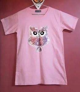 Pink Sequined T-shirt.Used only once.