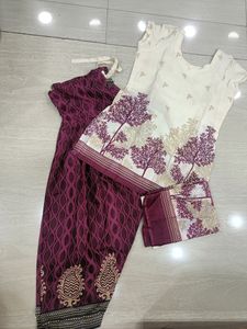Cotton Kurti Patiyala With Dupatta Dress