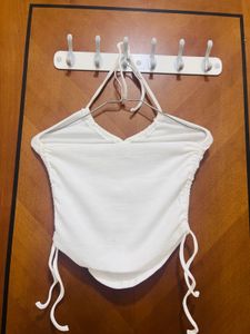 White Halter Top