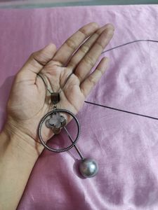 Black Metal Long Necklace