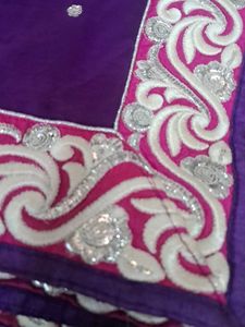 Elegant Purple Embroidered Saree