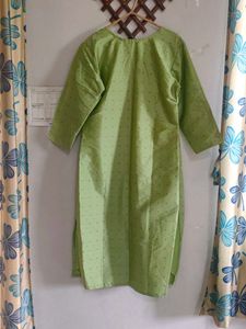 Green Zari Work Polka Dot Kurta