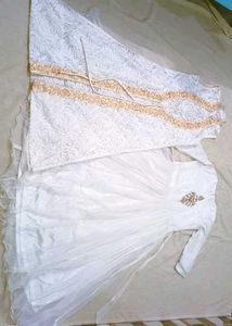 White Gown With Shrug