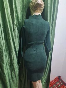 Elegant Green Sweater Dress