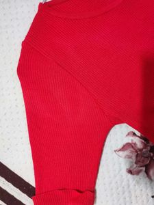 Red Ribbed Top