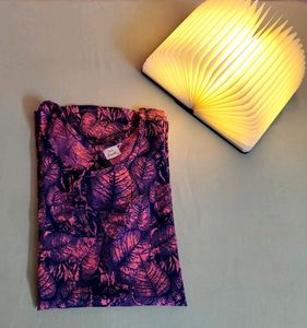 Pink Leaf Print Top
