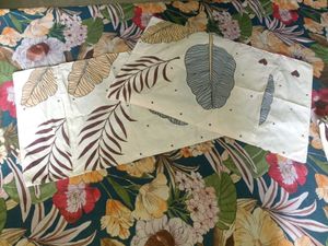 Leaf Print Fitting Glace Cotton Bed Sheet Set