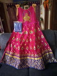 Girls&#39; Pink Embroidered Dress
